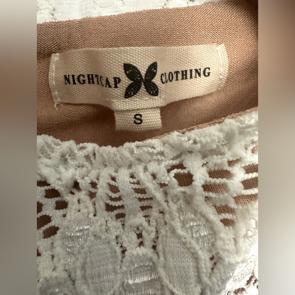 Free People x Nightcap Mariposa Lace Cutout Mini Dress Dove size Small NWT - Picture 12 of 16